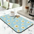 thumbnail image 2 of Washable Rubber Daisy Cute Floral Dish Drying Mats for Kitchen Counter Home Large Coffee Bar Pad Accessories and Decor for Utensils Stemware 19.5''x12'', 2 of 7