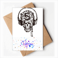 thumbnail image 1 of Headset l Music Pattern Illustrate Welcome Back Greeting Cards Envelopes Blank, 1 of 3