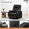 thumbnail image 6 of Vineego Pu Leather Electric Power Lift Recliner Chair With Heat And Massage,Black(Set of 2）, 6 of 8