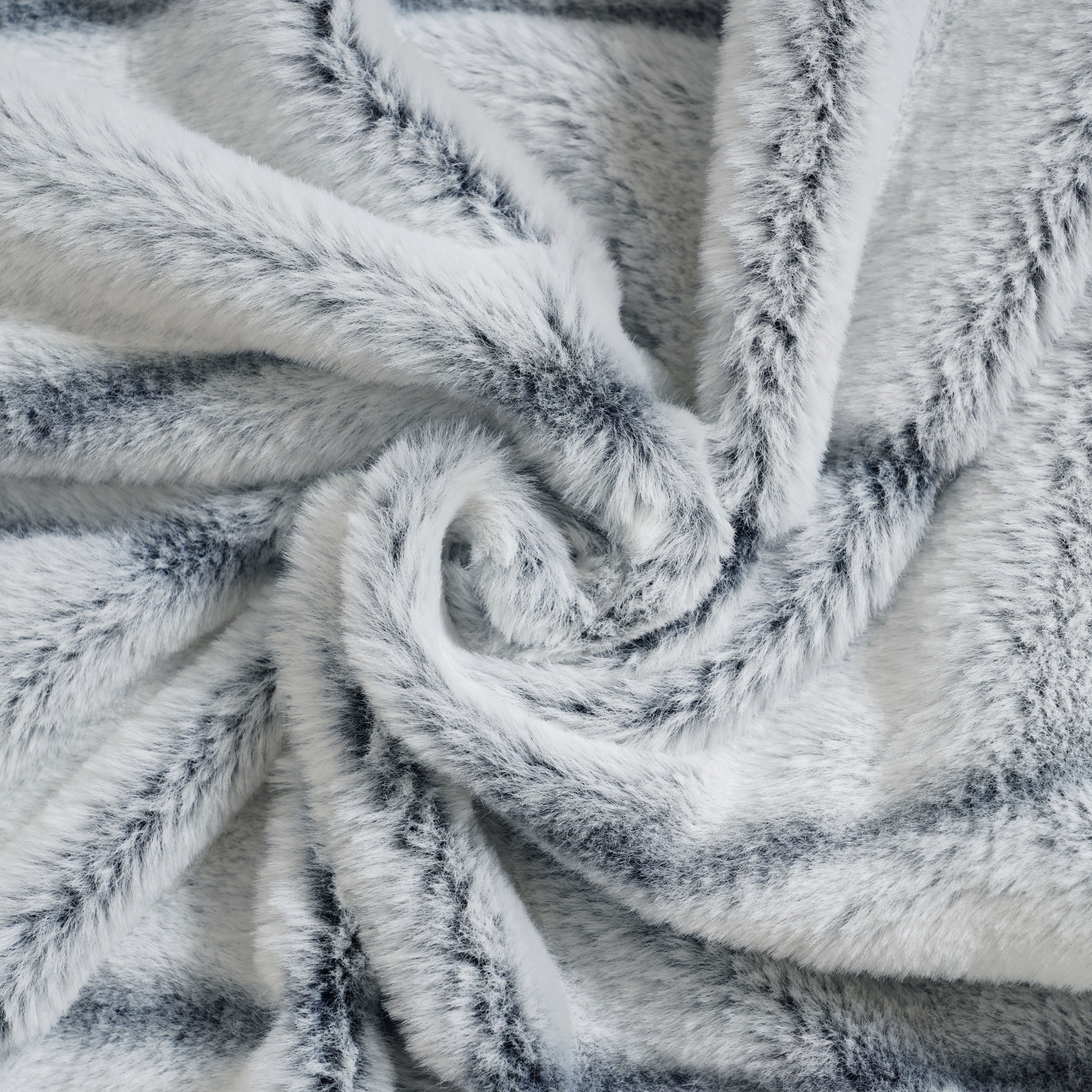 Chaps Faux Fur Plush Soft Ribbed Throw - 50" X 70", Navy