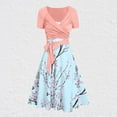 thumbnail image 1 of Birdeem Ensemble de Robe à Fermeture Éclair pour Femmes, Mode d'Été, Col en V, Manches Courtes, Imprimé Floral, Vacances, 1 of 12