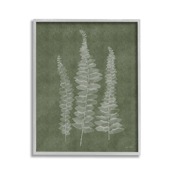 Stupell Industries Green Rustic Botanicals Botanical & Floral Painting Gray Framed Art Print Wall Art, 11 x 14
