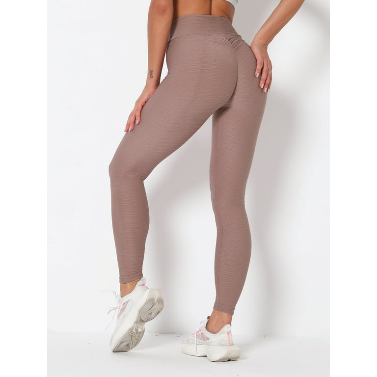 VASLANDA Women's High Waist Yoga Scrunch Leggings With Side Pockets Tummy  Control Workout Running Pants Sports Tights Gym Fitness Athletic Pants 