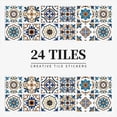 thumbnail image 2 of 48PCS Self-Adhesive Anti-Oil Sticker Kitchen Stove High Temperature Ceramic Tile Cabinet Waterproof Wall Sticker -S,48 x Tile Stickers,Blue, 2 of 9