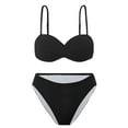 thumbnail image 4 of Traje de baño para mujer, bikini de tirantes sin espalda de color liso para mujer, trajes de baño para mujer, conjuntos de bikini para mujer, trajes de baño de bikini para mujer, 4 of 8