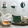 thumbnail image 3 of Porcelain Teapot (500ml) Dark Green Handmade Teapot | Fine Mesh Infuser for Loose Blends Made of Stainless Steel, Tea Kettles, 3 of 4