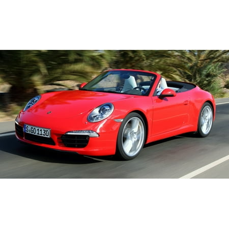2012 Porsche 911 Carrera Cabriolet - 20x30 Inch Glossy Laminated Poster - Stunning Detail and Bold Colors