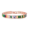 thumbnail image 2 of enjoywould Women Bracelet Colorful Cubic Zirconia Jewelry Rectangular Rhinestones Bracelet Birthday Gift, 2 of 5