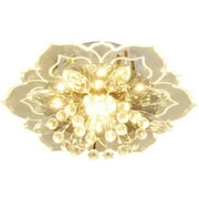TBOLINE Modern LED Flower Crystal Ceiling Chandelier 9W Decor Lamp (Warm White)