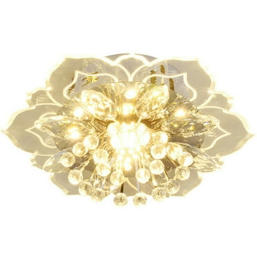 TBOLINE Modern LED Flower Crystal Ceiling Chandelier 9W Decor Lamp (Warm White)