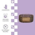 thumbnail image 5 of THE LICKER STORE Gigi 24" x 18" Modern Bohemian Handwoven Hyacinth Open-Weave Oval Pet Bed with Machine-Washable Cushion, Brown, DBD4000B, 5 of 8