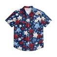 thumbnail image 5 of Hogleaql Mens Patriotic 4th Of July Shirts 4th Of July American Flag Graphic Short Sleeve Shirt Collared Button Fashion Summer Beach Workout Outfits Dark Blue L, 5 of 6