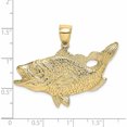 thumbnail image 2 of 10K Yellow Gold Open Mouth Bass Fish Charm (23.25 X 43.2) Made In United States 10k7444, 2 of 5