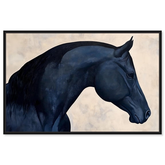 Blue Horse II Canvas Maximalist Wall Decor by Art Remedy, Black Frame, 15 x 10