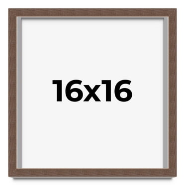 16x16 Shadow Box Frame Brown | 1.125 inches Deep Real Wood Rustic Shadowbox Display Frame | UV