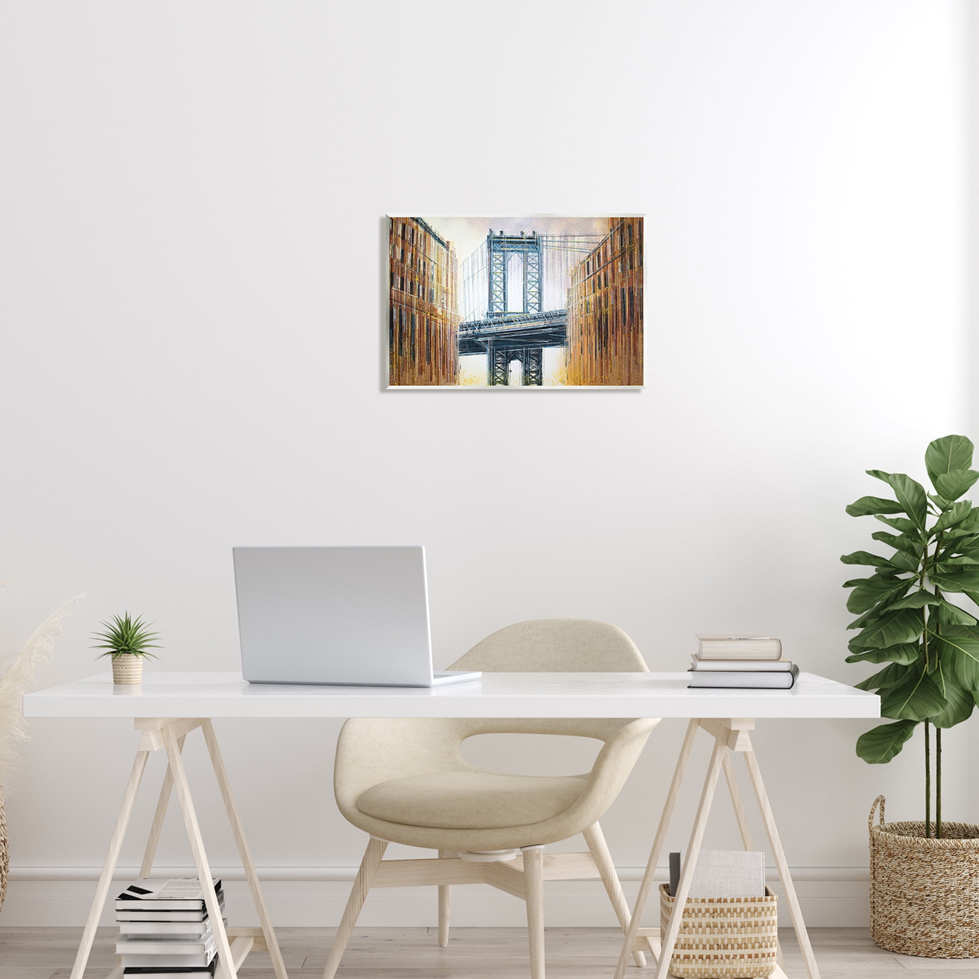 Stupell Industries Modern Urban Bridge Travel & Places Painting Unframed Art Print Wall Art, 19 x 13