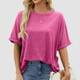 thumbnail image 5 of Letdown Summer Shirts 2026 Womens Solid Color T Shirts for Women Loose Oversized Tops Basic Tee Crew Neck Drop Shoulder Casual Relaxed Fit Top, 5 of 8