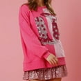 thumbnail image 4 of Noyal Valentine's Day Sweatshirt Sparkle Boots Graphic Pullover Tops Sequin Long Sleeve Valentine Casual Shirts for Women, 4 of 6