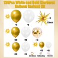 thumbnail image 2 of Juego de globos de fiesta con forma de guirnalda con forma de arco Futureferry, 130 unidades, oro blanco, 2 of 5