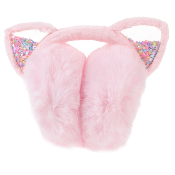 HAMPPLIES 1Set Pink Plush Acrylic Ear for Winter Warmth Insulation and Cold Protection Children