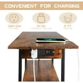 thumbnail image 4 of Nightstand with Charging Station, Narrow Side Table with USB & Type-C Ports, End Table with 2 Drawers and Shelves, Wood Bedside Table for Living Room, Bedroom, Office, Small Spaces, 4 of 7