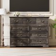 thumbnail image 3 of 9-Drawer Dresser for Bedroom, 47" Wide Dressers Wood Vintage Chest of Drawers with Natural Texture and Vintage Gold Floral Handles, Farmhouse Storage Organizer for Living Room, Hallway Entryway, 3 of 8