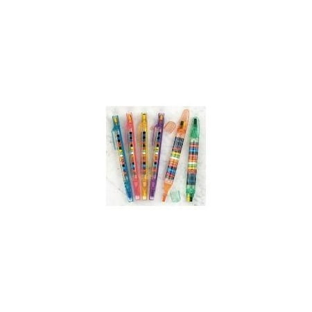 Fun Express Transparent Glitter Stacking Point Crayons (Pack of 12) - Stationery and Crayons (Best Way To Use American Express Reward Points)