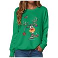thumbnail image 5 of Kaprioy Sweatshirts for Women Cute Christmas Gift Long Sleeve Shirt Pullover Tops Elk Prints Fall Fashion Clothing Green, XXL, 5 of 6