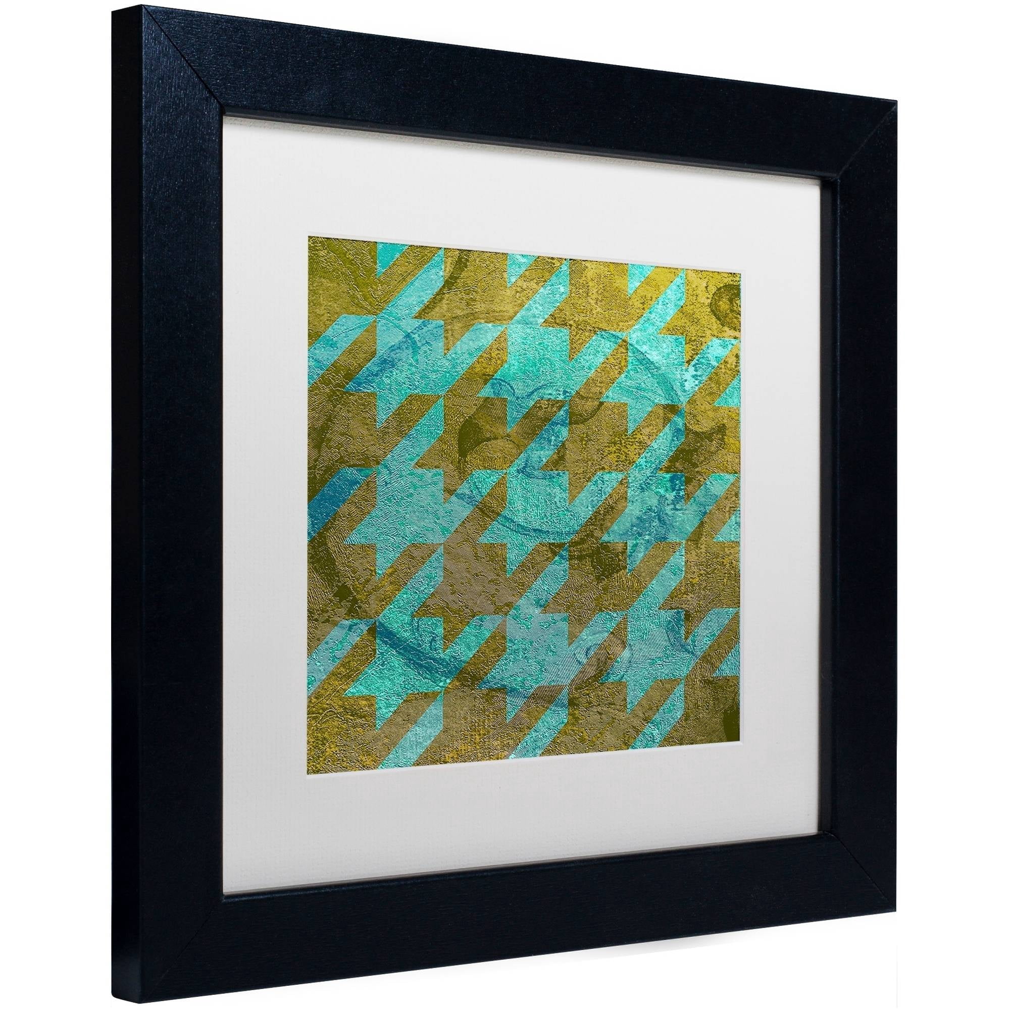 Trademark Fine Art "Houndstooth V" Canvas Art by Color Bakery White Matte, Black Frame