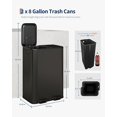 thumbnail image 6 of 2 x 8 Gallon Stainless Steel Double Trash Can with Lid for Kitchen, Large Dual Trash and Recycle Bin Combo, Step-on Kitchen Metal Garbage Cans, PP Inner Buckets, Liner Rim, Matte Black, 6 of 6