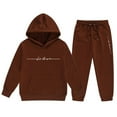 thumbnail image 3 of WOYY Girls Outfits Letter Print Hoodie Sweatshirt Sweatpants Sweatsuit for Kids, Sizes 2-16, 3 of 3