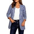 thumbnail image 6 of Women's Striped Blazer Open Front Lightweight Long Sleeve Jacket Business Casual Office Work Wear Top, 6 of 6