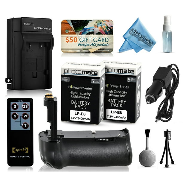 Multi Power Battery Grip 2 Pack Ultra High Capacity Lp E8 Lpe8 Battery 2400mah