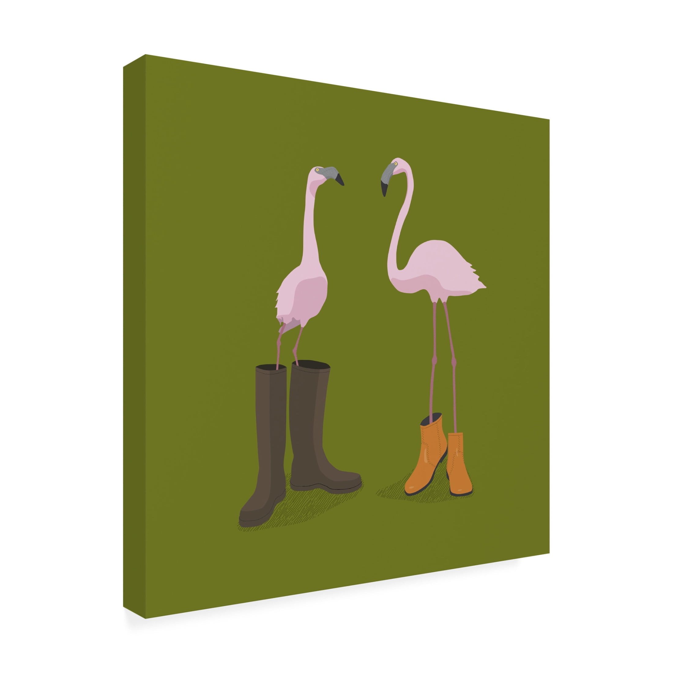 Trademark Fine Art Florent Bodart  Fashion Flamingos Canvas Wall Art