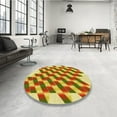 thumbnail image 3 of Ahgly Company Indoor Round Patterned Mahogany Brown Area Rugs, 7' Round, 3 of 6