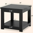 thumbnail image 4 of Homieasy 20-Inch Square Farmhouse End Table with Storage Shelf - Industrial Style for Bedroom & Living Room,Black, 4 of 5