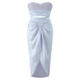 thumbnail image 4 of Robe Longue en Soie pour Femmes, Satin, Sans Manches, Dos Nu, Robe Cocktail Maxi, 4 of 7