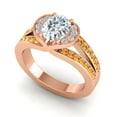 thumbnail image 2 of 2.35 Carat Natural Diamond Citrine Gemstone Elegant Bridal Ring for Ladies Solid 18K Rose Gold Size 10.5 by Diamond-Capitals, 2 of 8