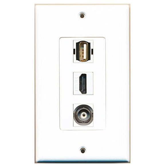 RiteAV - 1 Port HDMI and 1 Port USB A-A and 1 Port BNC Decorative Wall Plate