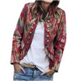 thumbnail image 2 of Chaqueta con botones florales retro con cuello vuelto informal para mujer, abrigo informal, prendas de vestir Fridja  po1770, 2 of 5