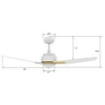 thumbnail image 3 of Smaair 52" White/Wood Smart Ceiling Fan with Remote and Dim Light, 3 Blade, 3 of 6