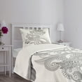 thumbnail image 5 of Ambesonne Floral Quilted Bedspread Set 2 Pcs, Blossoming Flowers Print Art, Twin Size, White and Black, 5 of 6