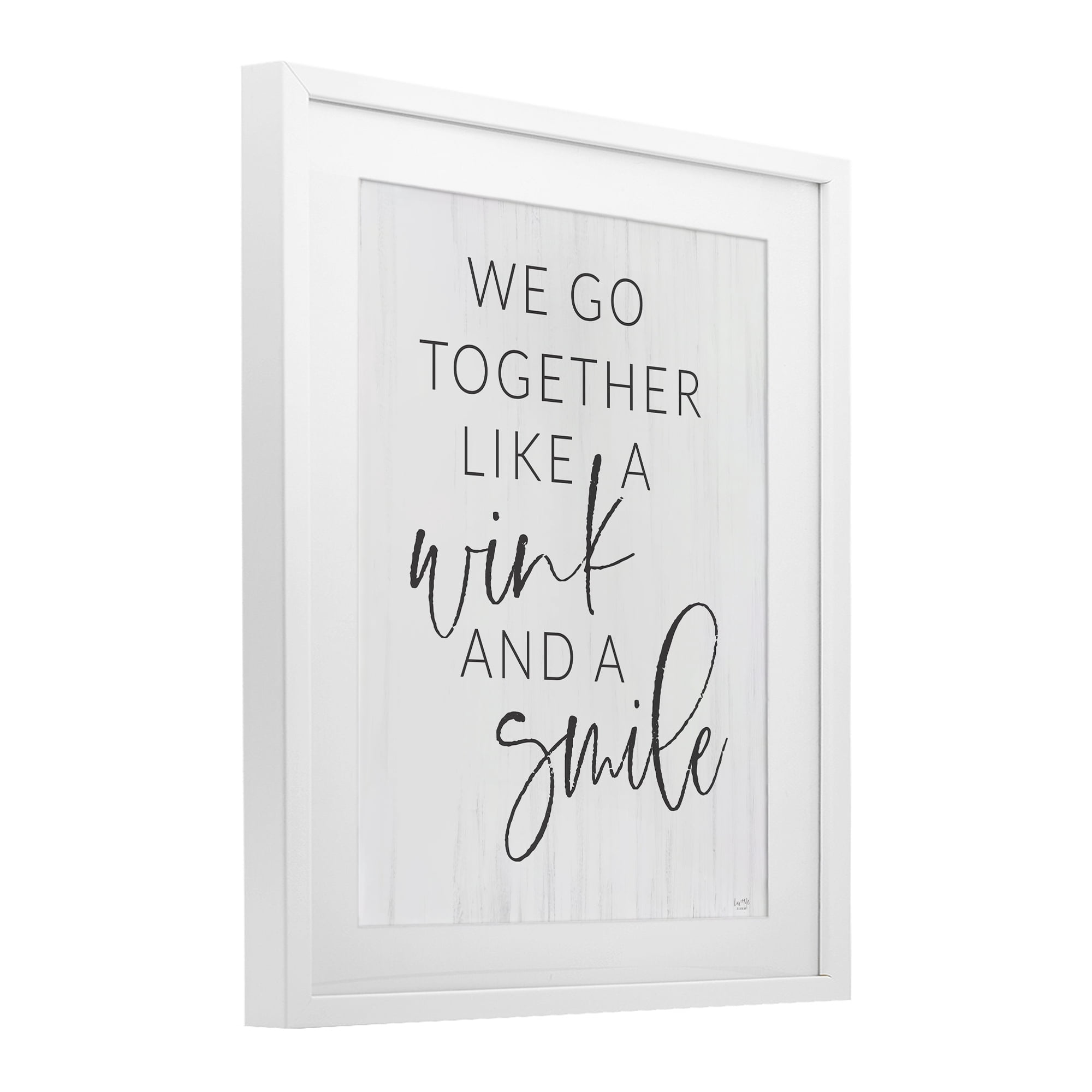 Stupell Industries Go Together Like Wink & Smile White Framed Print Under Glass, design by Lux + Me Designs