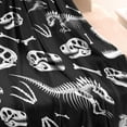 thumbnail image 3 of Black Cartoon Dinosaurs Skulls Skeletons Pattern Blanket,Comfortable Soft Flannel Throw Blanket,All Season,Warm Lightweight Blankets for Sofa Bed Couch Living Room Chair,30"x40", 3 of 4