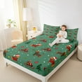 thumbnail image 4 of Manfei Teens Christmas Dachshund Bed Sheets, Green Red Cartoon King Sheets, Santa Claus Gifts Sheet Set, Breathable Home Decor, 4 Pieces, 4 of 7