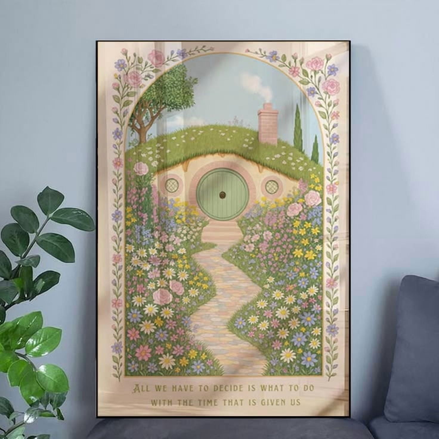All We Have to Decide Quote Print, Fantasy Wall Art, The Shire-Inspired Wall Art, Hobbit Home Décor, Book Lover Gift, Gandalf Fantasy Quote Poster Size 24''x36'' GoldenGate Collective