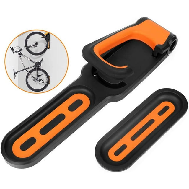 Remote Bike Rack Foldable Vertical Bike Rack, Wall Mounted Heavy Duty Bike Wall Hook Garage for Garage Shed Orange