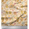 thumbnail image 1 of Soimoi White Rayon Fabric Mandala & Paisley Printed Craft Fabric by the Yard 42 Inch Wide, 1 of 3