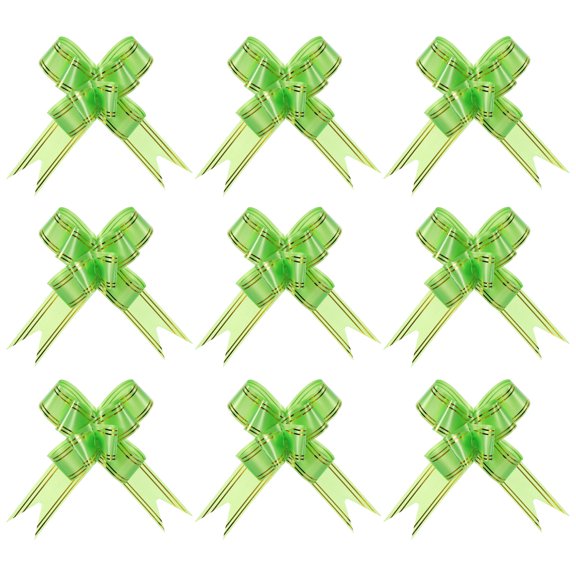 Uxcell 4" Gift Wrap Bows Christmas Pull Bow Baskets Present Wrapping Ribbon Bows Green 10 Pack