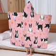 thumbnail image 5 of Boston Terrier Dogs and Flowers Hooded Bath Towel，60"x35" for Ages 3 To 12 Kids, Quick Dry Lightweight Soft Microfiber Hood Beach Towel Cover Up for Kids, 5 of 7